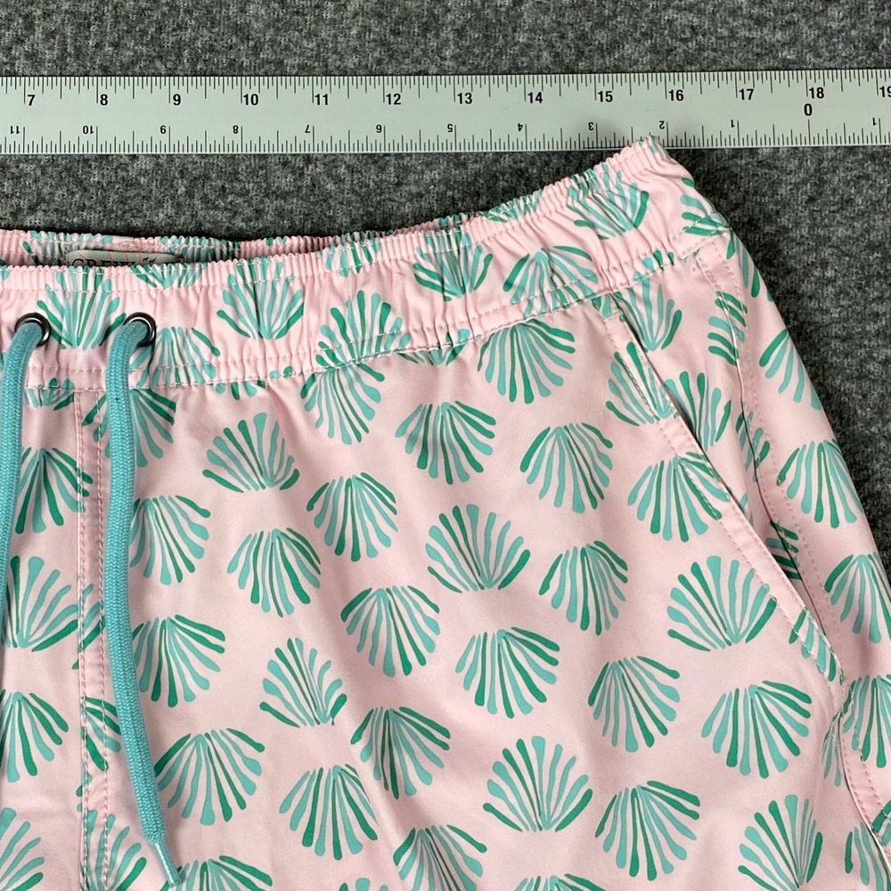 J.Crew Mens Swim Trunks Large Pink Seashell Flex Swimwear BW492 Beach Pool - Picture 2 of 13